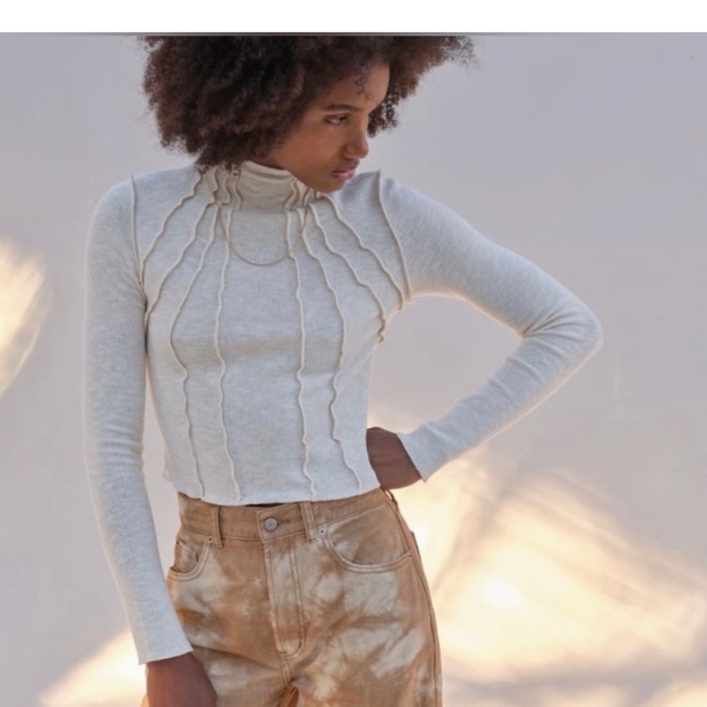 Urban Outfitters Cream Turtleneck Blouse